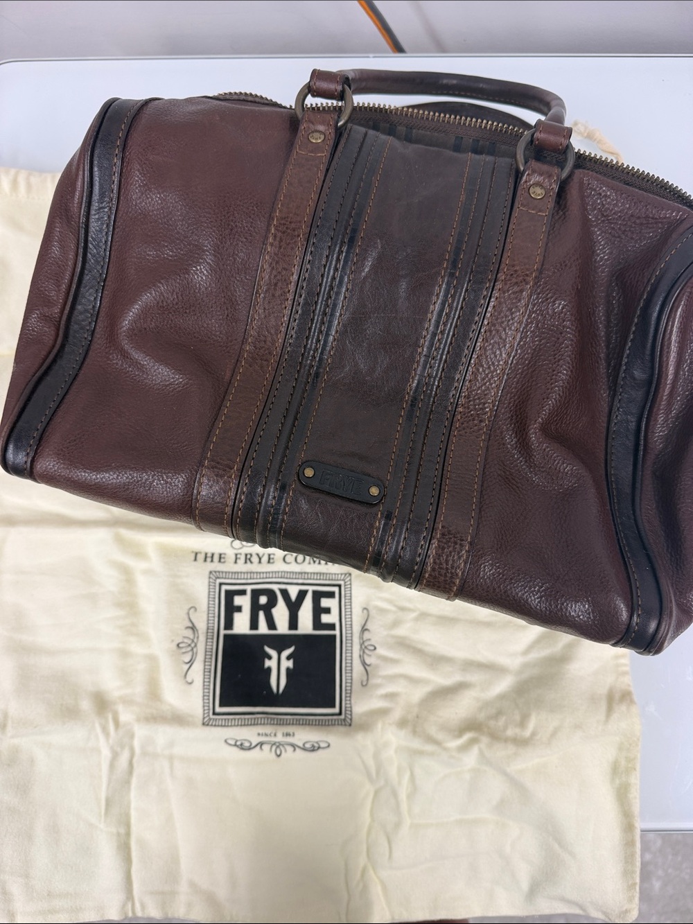 Frye Dark Brown Leather Jane Speedy Satchel